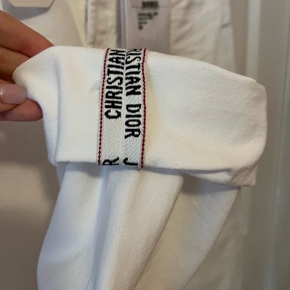 Dior white boyfriend jeans with Christian Dior detail on cuff size EU 34 US 01 - Picture 3 of 5